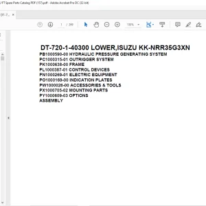 Tadano Crane DT-720-1-40300 LOWER,ISUZU KK-NRR35G3XN Spare Parts Catalog Manual -PDF DOWNLOAD