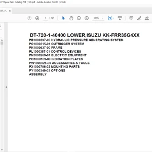 Tadano Crane DT-720-1-40400 LOWER,ISUZU KK-FRR35G4XX Spare Parts Catalog Manual -PDF DOWNLOAD