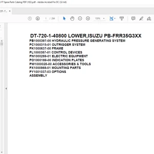 Tadano Crane DT-720-1-40800 LOWER,ISUZU PB-FRR35G3XX Spare Parts Catalog Manual - PDF DOWNLOAD