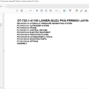 Tadano Crane DT-720-1-41100 LOWER,ISUZU PKG-FRR90S1-JAYN-M Spare Parts Catalog Manual - PDF DOWNLOAD