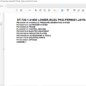 Tadano Crane DT-720-1-41600 LOWER,ISUZU PKG-FRR90S1-JAYN-M Spare Parts Catalog Manual - PDF DOWNLOAD