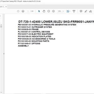 Tadano Crane DT-720-1-42400 LOWER,ISUZU SKG-FRR90S1-JANYN-M Spare Parts Catalog Manual - PDF DOWNLOAD