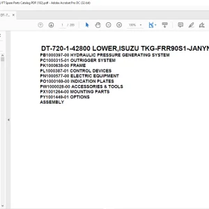 Tadano Crane DT-720-1-42800 LOWER,ISUZU TKG-FRR90S1-JANYN-M Spare Parts Catalog Manual - PDF DOWNLOAD