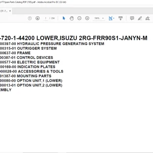 Tadano Crane DT-720-1-44200 LOWER,ISUZU 2RG-FRR90S1-JANYN-M Spare Parts Catalog Manual - PDF DOWNLOAD