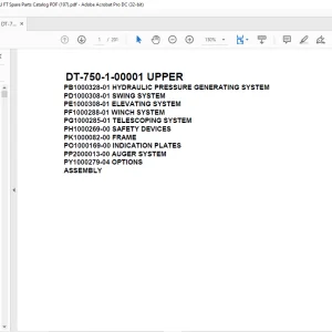 Tadano Crane DT-750-1-00001 UPPER Spare Parts Catalog Manual - PDF DOWNLOAD