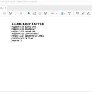 Tadano Crane LS-106-1-00014 UPPER Spare Parts Catalog Manual - PDF DOWNLOAD