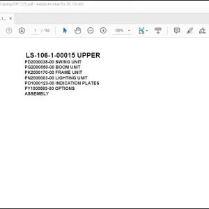 Tadano Crane LS-106-1-00015 UPPER Spare Parts Catalog Manual - PDF DOWNLOAD