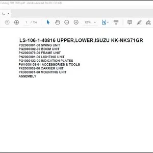 Tadano Crane LS-106-1-40816 UPPER,LOWER,ISUZU KK-NKS71GR Spare Parts Catalog Manual - PDF DOWNLOAD
