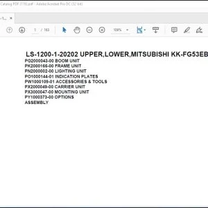 Tadano Crane LS-1200-1-20202 UPPER,LOWER,MITSUBISHI KK-FG53EB Spare Parts Catalog Manual - PDF DOWNLOAD
