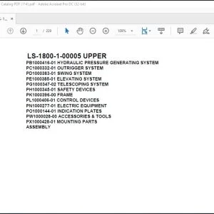 Tadano Crane LS-1800-1-00005 UPPER Spare Parts Catalog Manual - PDF DOWNLOAD