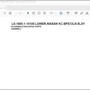 Tadano Crane LS-1800-1-10100 LOWER,NISSAN KC-BPS72LN-5LXY Spare Parts Manual - PDF DOWNLOAD