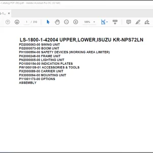 Tadano Crane LS-1800-1-40404 UPPER,LOWER ISUZU KC-NPS72LN-5LXY Spare Parts Catalog Manual - PDF DOWNLOAD