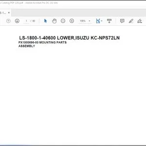 Tadano Crane LS-1800-1-40600 LOWER,ISUZU KC-NPS72LN Spare Parts Manual -  PDF DOWNLOAD
