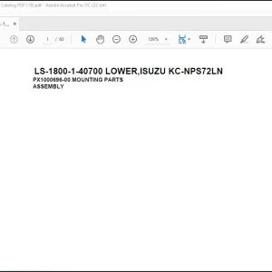 Tadano Crane LS-1800-1-40700 LOWER,ISUZU KC-NPS72LN Spare Parts Manual - PDF DOWNLOAD