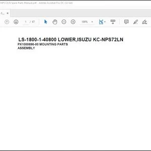 Tadano Crane LS-1800-1-40800 LOWER,ISUZU KC-NPS72LN Spare Parts Manual -  PDF DOWNLOAD