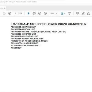 Tadano Crane LS-1800-1-41107 UPPER,LOWER,ISUZU KK-NPS72LN Spare Parts Catalog Manual - PDF DOWNLOAD