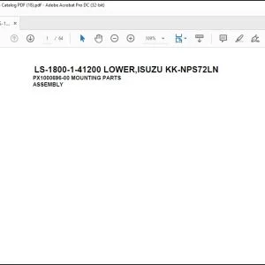 Tadano Crane LS-1800-1-41200 LOWER,ISUZU KK-NPS72LN Spare Parts Manual - PDF DOWNLOAD
