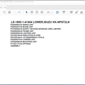 Tadano Crane LS-1800-1-41404 LOWER,ISUZU KK-NPS72LN Spare Parts Catalog Manual - PDF DOWNLOAD