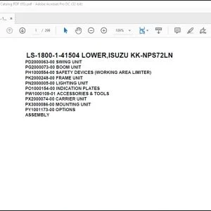 Tadano Crane LS-1800-1-41504 LOWER,ISUZU KK-NPS72LN Spare Parts Catalog  Manual - PDF DOWNLOAD