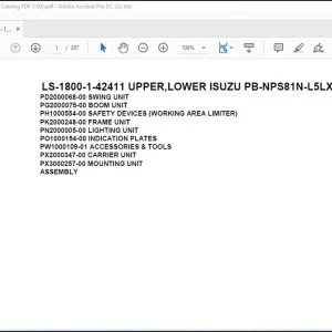 Tadano Crane LS-1800-1-42411 UPPER,LOWER ISUZU PB-NPS81N-L5LXDY Spare Parts Catalog Manual - PDF DOWNLOAD