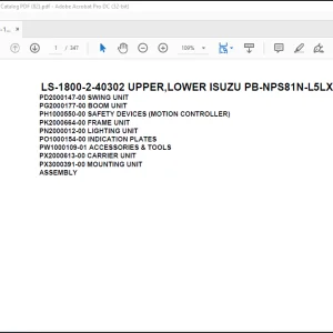 Tadano Crane LS-1800-2-40302 UPPER,LOWER ISUZU PB-NPS81N-L5LXDY Spare Parts Catalog Manual - PDF DOWNLOAD