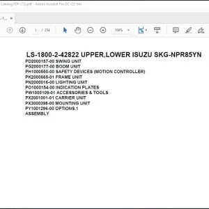 Tadano Crane LS-1800-2-42822 UPPER,LOWER ISUZU SKG-NPR85YN Spare Parts Catalog Manual - PDF DOWNLOAD