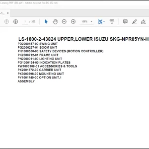 Tadano Crane LS-1800-2-43824 UPPER,LOWER ISUZU SKG-NPR85YN-HN5AY-D Spare Parts Catalog Manual - PDF DOWNLOAD