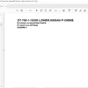 Tadano DT-700-1-10200 LOWER,NISSAN P-CM88E Spare Parts Catalog Manual - PDF DOWNLOAD