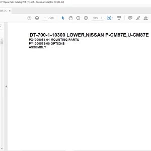 Tadano DT-700-1-10300 LOWER,NISSAN P-CM87E,U-CM87E Spare Parts Catalog Manual - PDF DOWNLOAD
