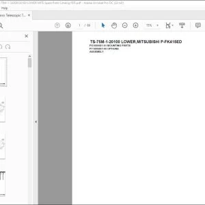 Tadano Telescopic Truck Crane TS-75M-1-20100 LOWER,MITSUBISHI P-FK415ED Spare Parts Catalog Manual - PFD DOWNLOAD