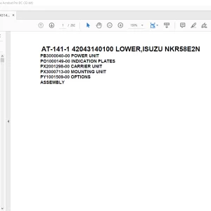 Tadano crane AT-141-1 42043140100 LOWER,ISUZU NKR58E2N Spare Parts Catalog Manual -PDF DOWNLOAD