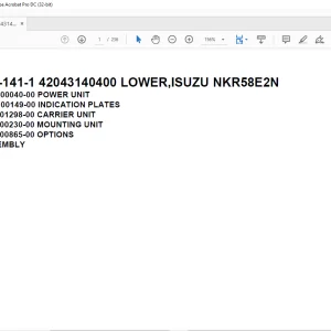 Tadano crane AT-141-1 42043140400 LOWER,ISUZU NKR58E2N Spare Parts Catalog Manual - PDF DOWNLOAD