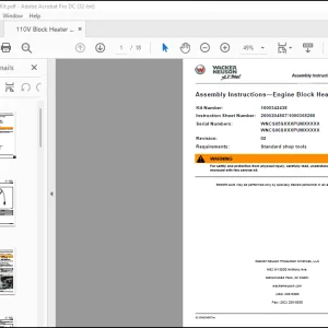 Wacker Neuson Assembly Instructions—Engine Block Heater Manual - PDF DOWNLOAD
