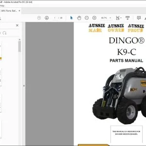 Wacker Neuson DINGO® K9-C Parts Manual - PDF DOWNLOAD