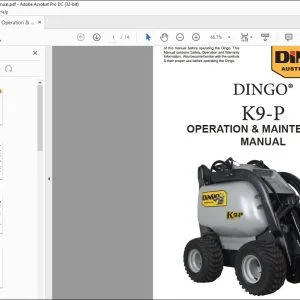 Wacker Neuson DINGO® K9-P Operation & Maintenance Manual - PDF DOWNLOAD