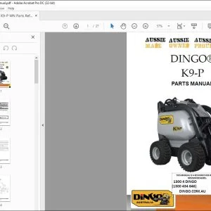 Wacker Neuson DINGO® K9-P WN Parts Reference Manual - PDF DOWNLOAD