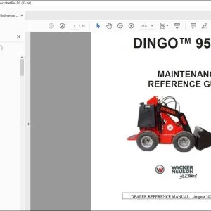 Wacker Neuson DINGO™ 950 MAINTENANCE REFERENCE GUIDE Manual - PDF DOWNLOAD