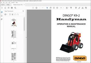 Wacker Neuson Dingo K9-2 Handyman Operation & Maintenance Manual - PDF DOWNLOAD