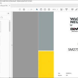 Wacker Neuson Dingo SM275-19W Mini Loader Parts List Manual - PDF DOWNLOAD