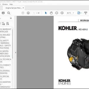 Wacker Neuson KOHLER® KD 425-2 ENGINES WORKSHOP MANUAL - PDF DOWNLOAD
