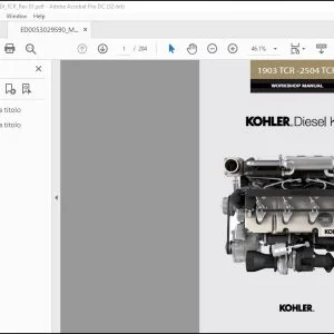 Wacker Neuson KOHLER®Diesel KOi 1903 TCR -2504 TCR Workshop Manual - PDF DOWNLOAD