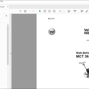 Wacker Neuson MCT 36-5 Walk-Behind Trowel Parts Manual - PDF DOWNLOAD