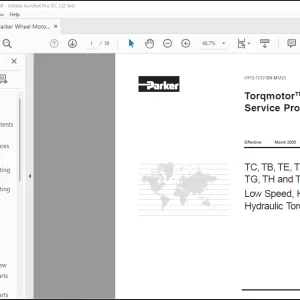 Wacker Neuson Parker Wheel Motor  TC, TB, TE, TJ, TF, TG, TH and TL Series Low Speed, High Torque Hydraulic TorqmotorsTM Service Procedure Manual - PDF DOWNLOAD