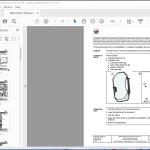 Wacker Neuson Polycarbonate Door Installation - Dealer Installed Accessory Kit Manual - PDF DOWNLOAD
