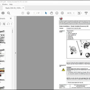 Wacker Neuson Radio Installation - Dealer Installed Accessory Kit Manual - PDF DOWNLOAD