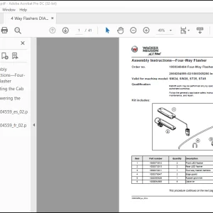 Wacker Neuson SW24, SW28, ST35, ST45 Assembly Instructions—Four-Way Flasher Manual - PDF DOWNLOAD