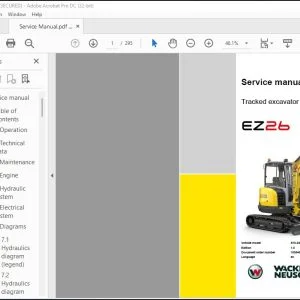 Wacker Neuson Tracked excavator EZ26 Service manual - PDF DOWNLOAD