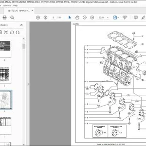 Yanmar 4TNV98-ZNMS 4TNV98-ZNMS2 4TNV98-ZNGT 4TNV98T-ZNMS 4TNV98-ZNTBL 4TNV98T-ZNTBL Engine Parts Manual 917304 - PDF DOWNLOAD