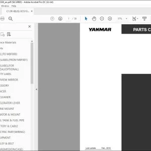 Yanmar C12R Parts Catalog Manual 0CS10-M52300 - PDF DOWNLOAD