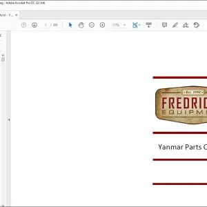 Yanmar Fredricks Equipment Parts Catalog Manual - PDF DOWNLOAD